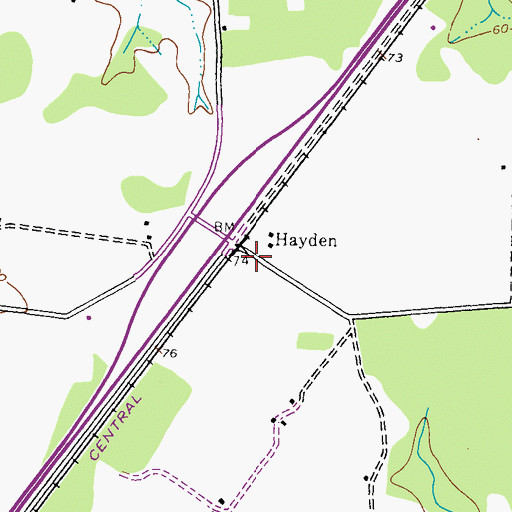 Topographic Map of Hayden, MD
