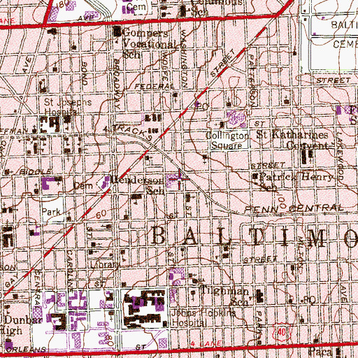 Topographic Map of Elmer A Henderson Elementary School, MD