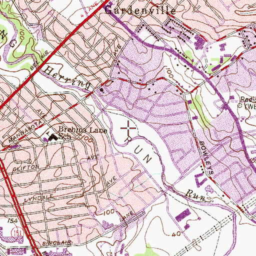 Topographic Map of Herring Run Park, MD