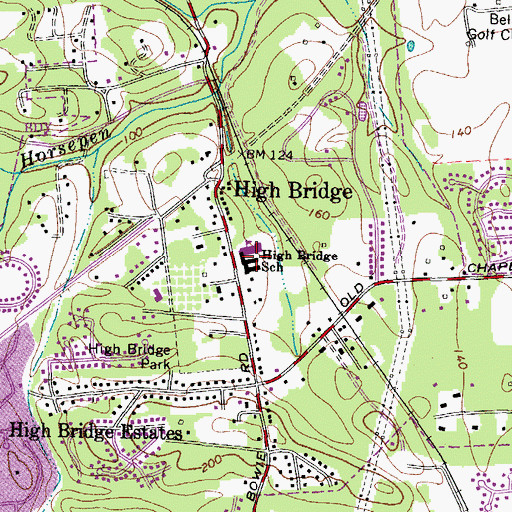 Topographic Map of High Bridge Elementary School, MD