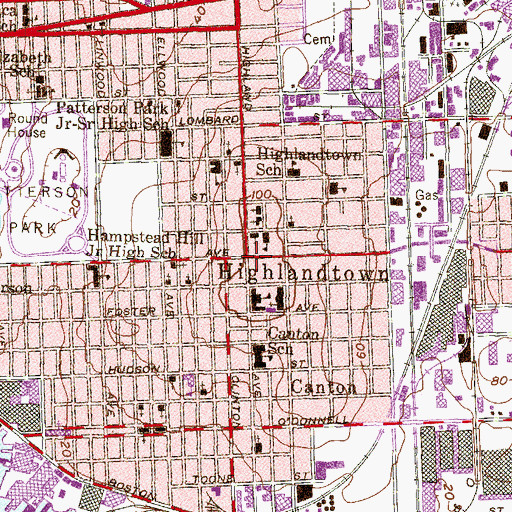 Topographic Map of Highlandtown, MD