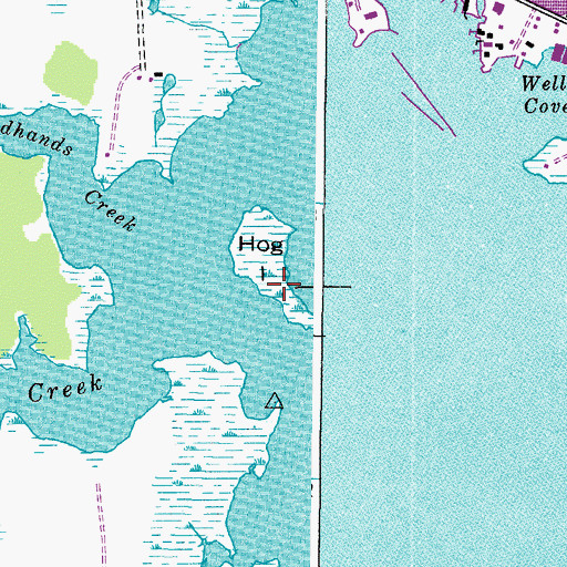Topographic Map of Hog Island, MD