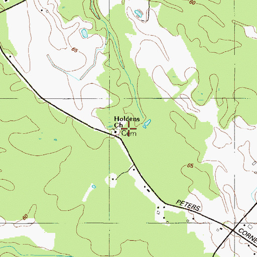 Topographic Map of Holdens Church, MD