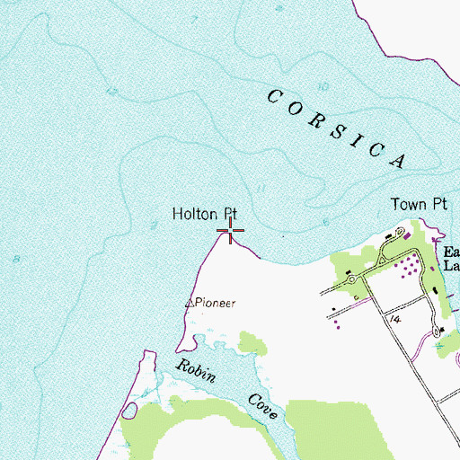 Topographic Map of Holton Point, MD