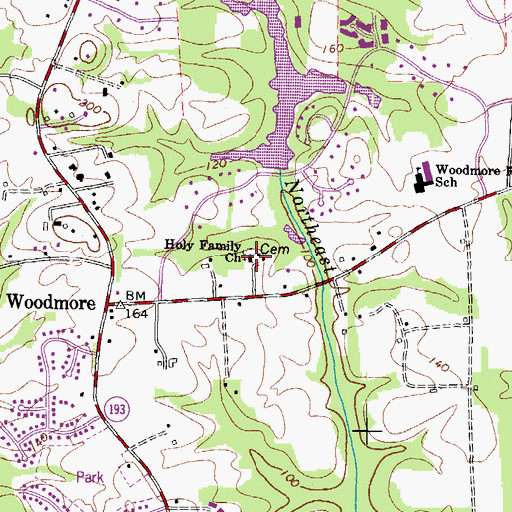 Topographic Map of Holy Family Church, MD
