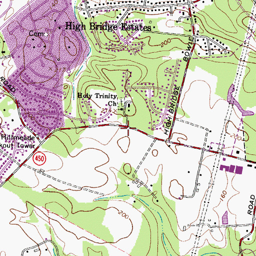Topographic Map of Holy Trinity Church, MD