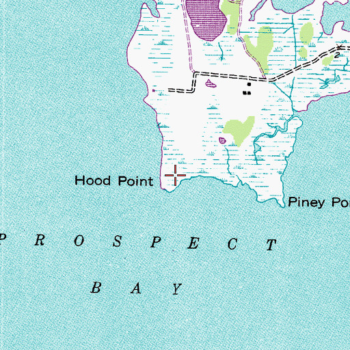 Topographic Map of Hood Point, MD