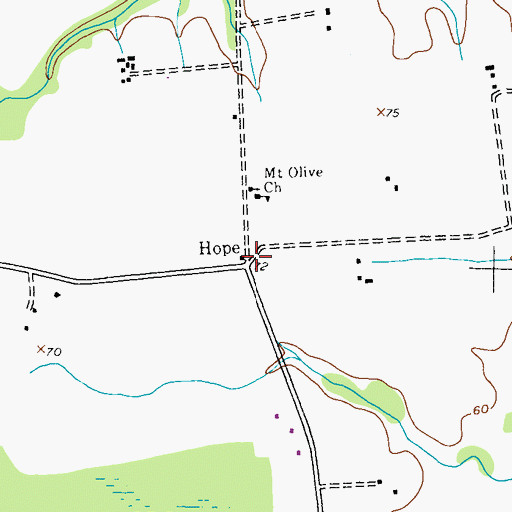 Topographic Map of Hope, MD