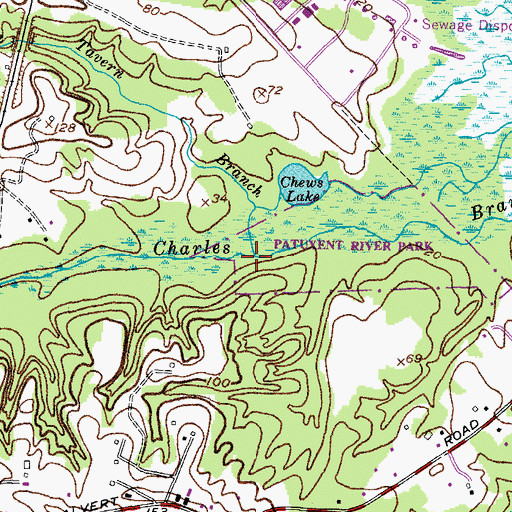 Topographic Map of Horse Tavern Branch, MD