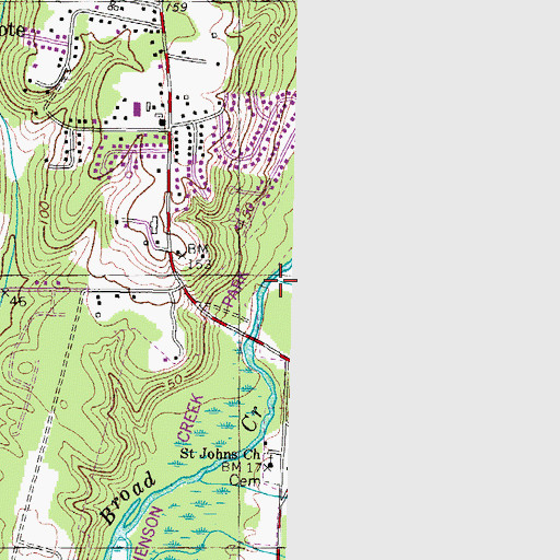 Topographic Map of Hunters Mill Branch, MD