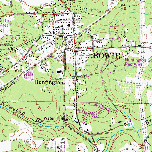 Topographic Map of Huntington, MD