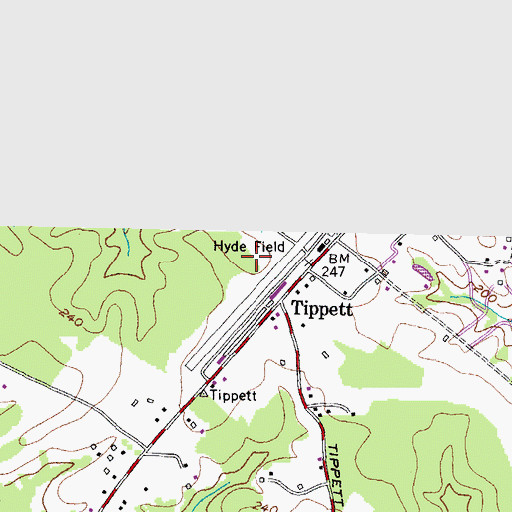 Topographic Map of Hyde Field, MD