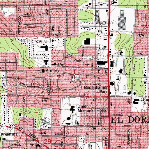 Topographic Map of Neel Park, AR