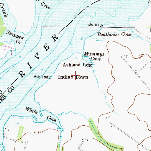 Topographic Map of Indian Town, MD