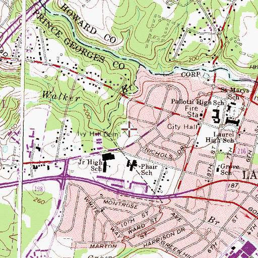 Topographic Map of Ivy Hill Cemetery, MD