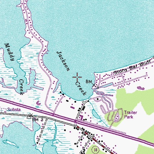 Topographic Map of Jackson Creek, MD