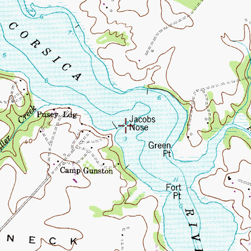 Topographic Map of Jacobs Nose, MD