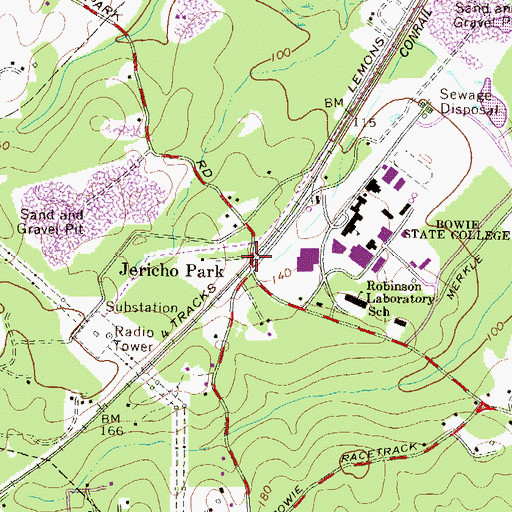 Topographic Map of Jericho Park, MD