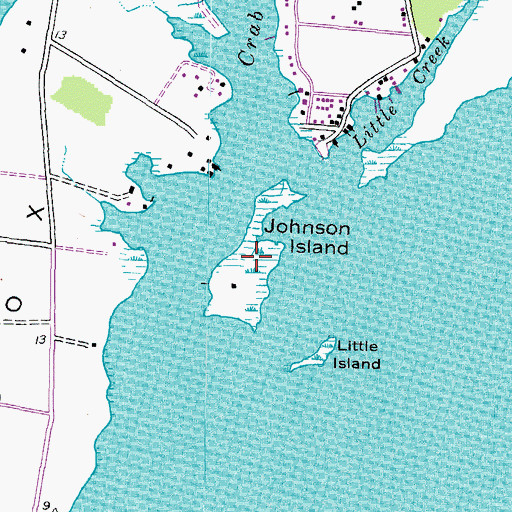 Topographic Map of Johnson Island, MD
