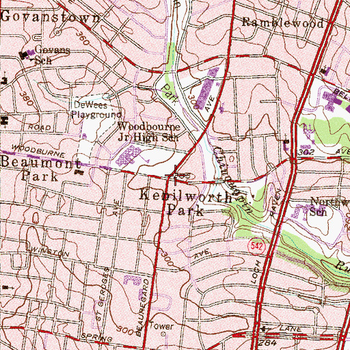 Topographic Map of Kenilworth Park, MD