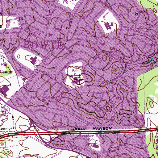 Topographic Map of Kenilworth Elementary School, MD
