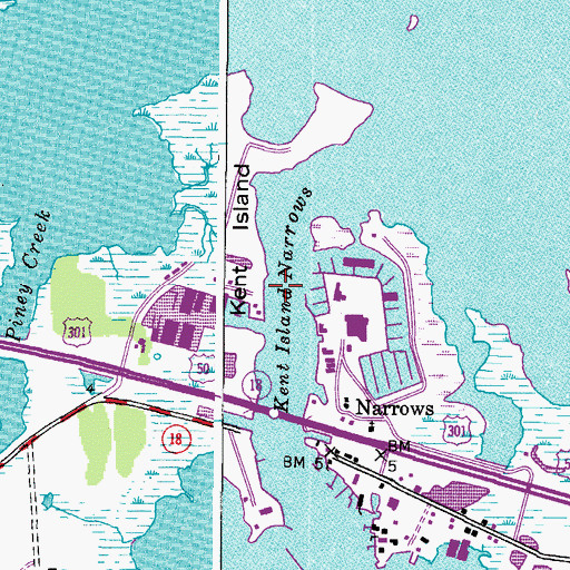 Topographic Map of Kent Island Narrows, MD