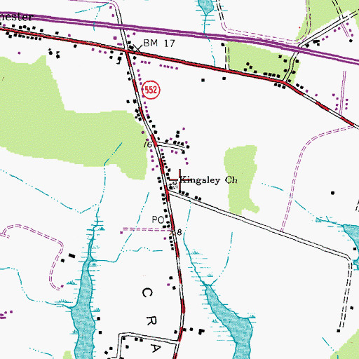 Topographic Map of Kingsley Church, MD
