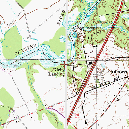 Topographic Map of Kirby Landing, MD