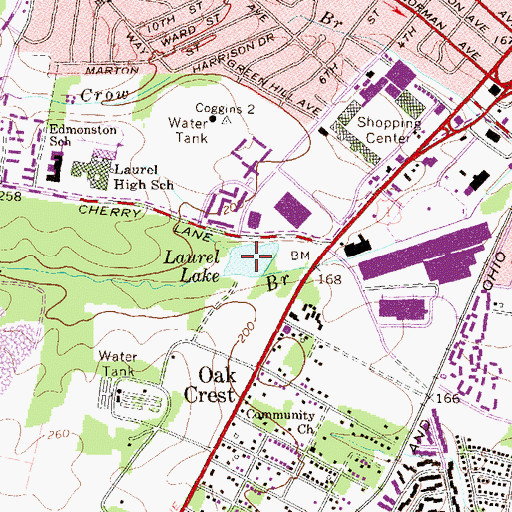 Topographic Map of Laurel Lake, MD