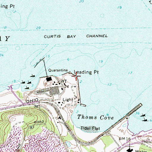 Topographic Map of Leading Point, MD
