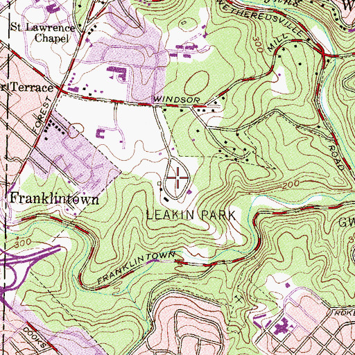 Topographic Map of Leakin Park, MD