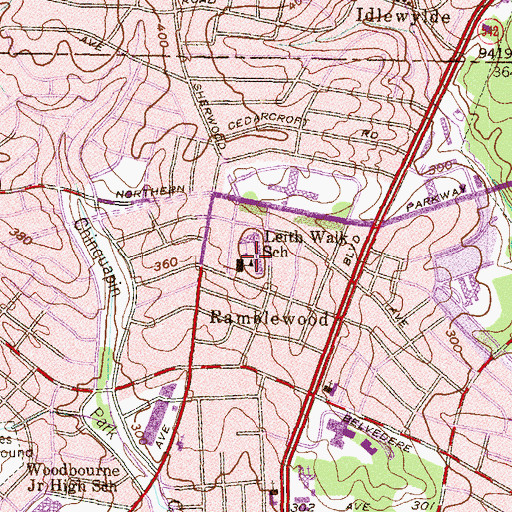 Topographic Map of Leith Walk Elementary / Middle School, MD