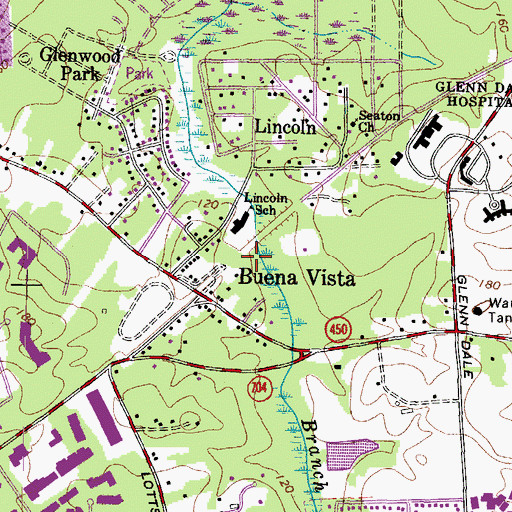 Topographic Map of Lincoln School, MD
