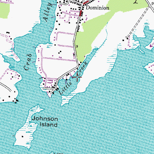 Topographic Map of Little Creek, MD
