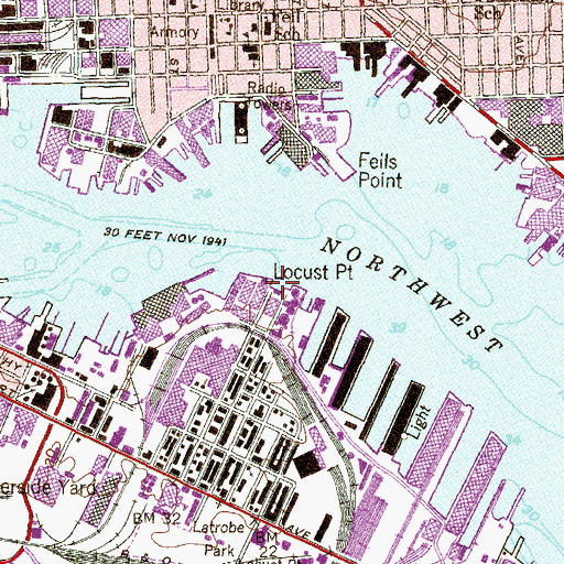 Topographic Map of Locust Point, MD