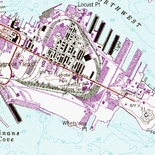 Topographic Map of Locust Point Marine Terminal, MD