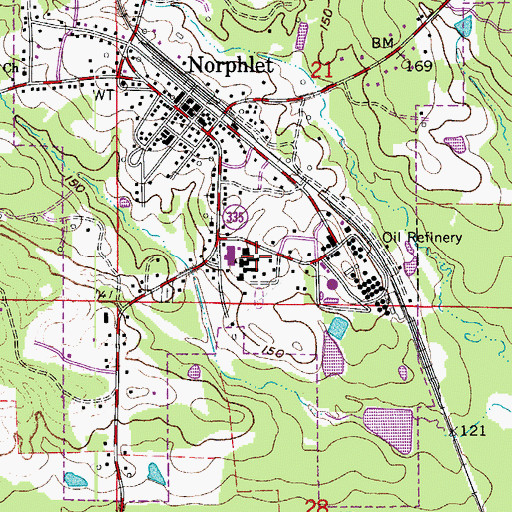 Topographic Map of Norphlet Elementary School, AR