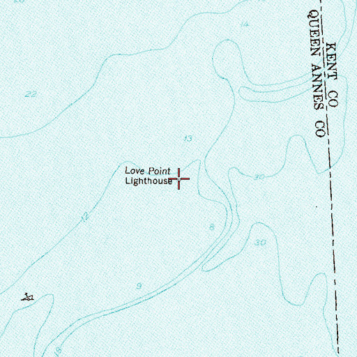 Topographic Map of Love Point Lighthouse, MD