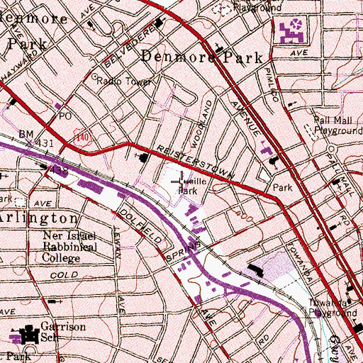 Topographic Map of Lucille Park, MD