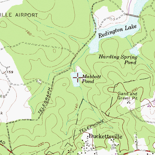 Topographic Map of Mabbott Pond, MD