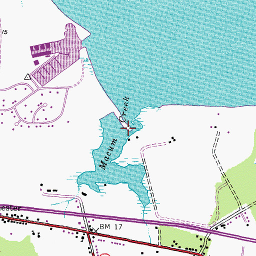 Topographic Map of Macum Creek, MD