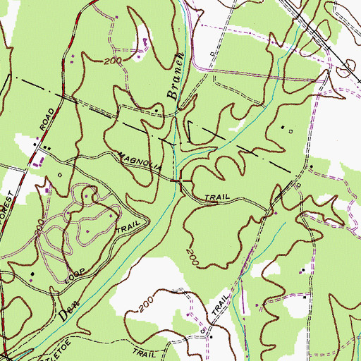 Topographic Map of Magnolia Trail, MD