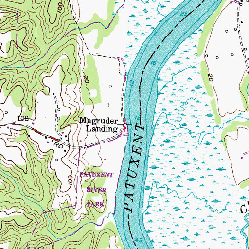 Topographic Map of Magruder Landing, MD