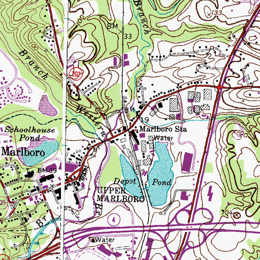 Topographic Map of Marlboro Station, MD