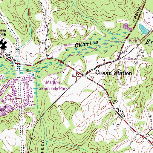 Topographic Map of Marlton Community Park, MD