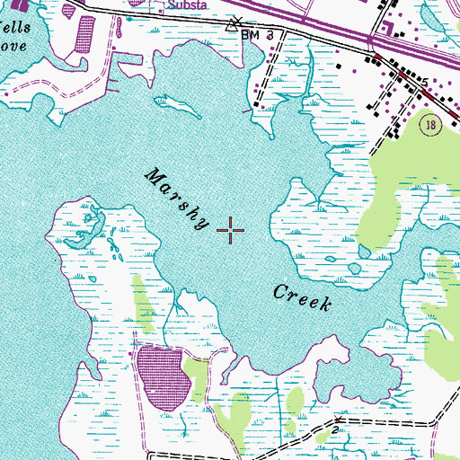 Topographic Map of Marshy Creek, MD