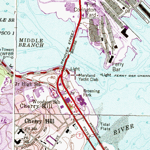Topographic Map of Maryland Yacht Club, MD