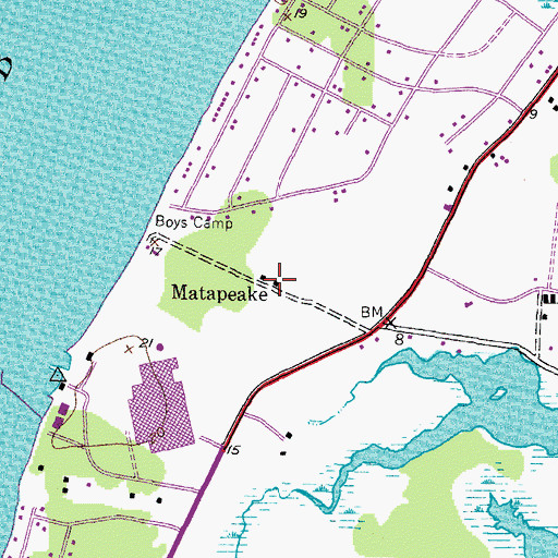 Topographic Map of Matapeake, MD