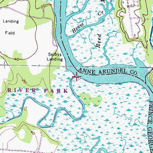 Topographic Map of Mataponi Creek, MD