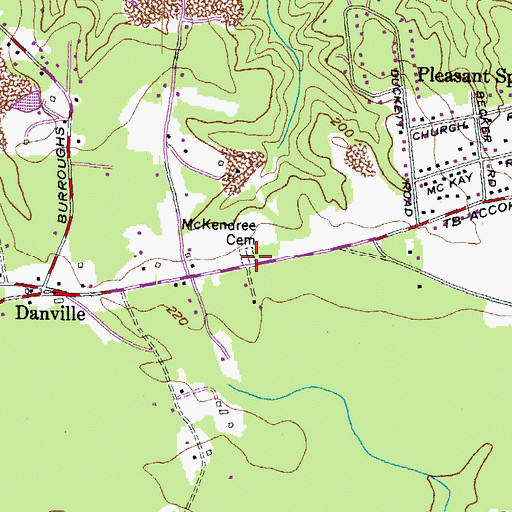 Topographic Map of McKendree Cemetery, MD